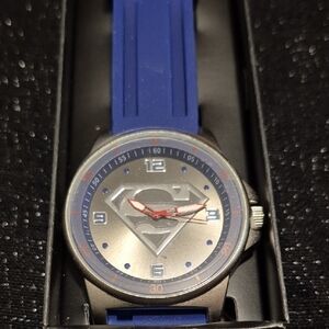 Avon Blue Superman Logo Watch